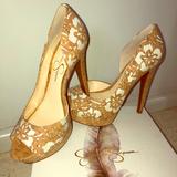 Jessica Simpson Shoes | Jessica Simpson Peep Toe Heels | Color: White | Size: 7
