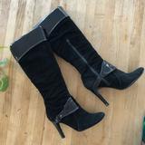 Nine West Shoes | Moving Sale!!! Nine West Black Suede Stiletto Boots | Color: Black | Size: 7.5