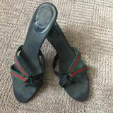 Gucci Shoes | Gucci Kitten Mule Sandals Size 9 12 B | Color: Green/Red | Size: 9.5