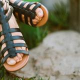 Urban Outfitters Shoes | Leather Ankle High Gladiator Strappy Buckle Sandal | Color: Black | Size: Various