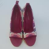 Nine West Shoes | Nine West Peep-Toe Wedge. Size 7.5 | Color: Pink/Purple | Size: 7.5