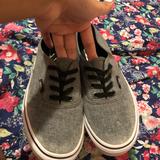 Vans Shoes | Grey Authentic Slip On Vans | Color: Black/Gray | Size: 7