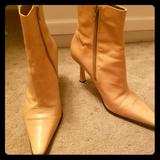 Nine West Shoes | Nine West Mid Calf Camel Boots Size 9m | Color: Cream | Size: 9