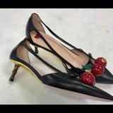 Gucci Shoes | Gucci Cherry Pumps Rare Eu38 Regular Mb. | Color: Black/Red | Size: 8