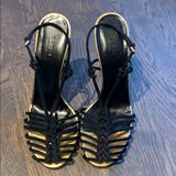 Gucci Shoes | Gucci Suede Sandal Heels | Color: Black | Size: 10.5