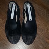 Anthropologie Shoes | Matt Bernson Ballet Flats Black Wgold Studs Sz 8 | Color: Black/Gold | Size: 8
