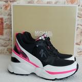 Michael Kors Shoes | New Michael Kors Mickey Trainer Sneakers | Color: Black/Pink | Size: 8