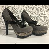 Jessica Simpson Shoes | Jessica Simpson Cheetah Platform Mary Jane Heels | Color: Black/Gray | Size: 9