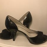 Nine West Shoes | Nine West Nwt Black Patent Dasa Peep Toe Heels 9.5 | Color: Black | Size: 9.5