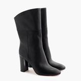J. Crew Shoes | J.Crew Leather Midcalf High-Heel Boots | Color: Black | Size: 12