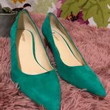 Nine West Shoes | Green Suede Kitten Heels 9.5 Nine West | Color: Green | Size: 9.5