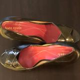 Kate Spade Shoes | Kate Spade Criss-Cross Peep Toe Heels | Color: Green | Size: 7.5