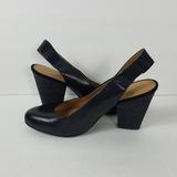 Nine West Shoes | Nine West Black Leather Sling Back Heels | Color: Black | Size: 8