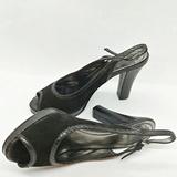 Coach Shoes | Coach Peep Toe Slingback Chunky Heels Sz9 | Color: Black | Size: 9