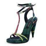 Burberry Shoes | Burberry London Canvas High Heels Sandals Shoes | Color: Green | Size: Various