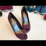 Nine West Shoes | Nine West Jacero Purple Suede Peep Toe Heels | Color: Purple | Size: 8.5