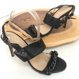 Coach Shoes | Coach Raquella Chained Leather Stiletto Heels | Color: Black/Gray | Size: 8