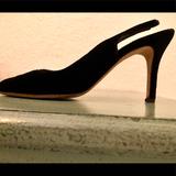Kate Spade Shoes | Kate Spade Black Velvet Peep Toe Slingback | Color: Black | Size: 9