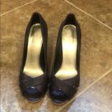 Nine West Shoes | Dark Purple Peep Toe Pump | Color: Purple | Size: 6
