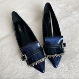 Nine West Shoes | Nib Nine West Patent Leather Tessieo Loafer Flats | Color: Blue/Silver | Size: 8