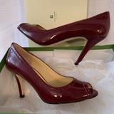 Kate Spade Shoes | Kate Spade Red Peep-Toe Pumps, Will U B Mine? | Color: Red | Size: 8.5