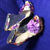 Nine West Shoes | Floral 9 West Platforms With Flower Detail | Color: Orange/Purple | Size: 7