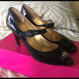 J. Crew Shoes | Jcrew Patent Leather Peep-Toe Mary Janes, 9m | Color: Black | Size: 9