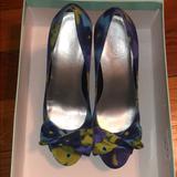 Jessica Simpson Shoes | Jessica Simpson Floral Platform Heels | Color: Blue/Green/Purple/Red | Size: 7.5