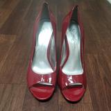 Jessica Simpson Shoes | Jessica Simpson Peep Toe Slip On Pump | Color: Red | Size: 8
