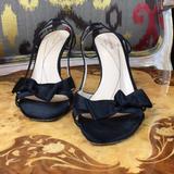 Kate Spade Shoes | Kate Spade Sexy Black Satin Peep Toe Sling Backs | Color: Black | Size: 7.5