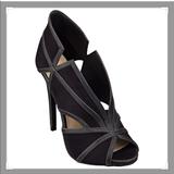 Nine West Shoes | Nine West Moneymaker Black Peep-Toe Stiletto Pumps | Color: Black | Size: 5.5