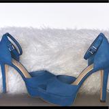 Jessica Simpson Shoes | Jessica Simpson Beeya Two- Piece Platform Sandal | Color: Blue | Size: 8