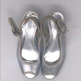 Jessica Simpson Shoes | Jessica Simpson Platform Wedge Peeptoe For Girls. | Color: Silver | Size: 2g