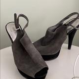 Nine West Shoes | Grey Peep Toe High Heels | Color: Black/Gray | Size: 8