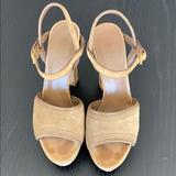 Gucci Shoes | Gucci Suede Platform Sandals | Color: Tan | Size: 6.5
