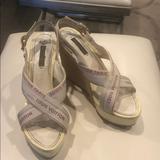 Louis Vuitton Shoes | Louis Vuitton Wedge Sandals Sz39 (8.5-9),Authentic | Color: Cream | Size: 9