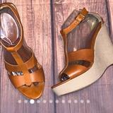 J. Crew Shoes | J Crew Palma Italian Leather Boho Wedges Heels | Color: Brown/Tan | Size: 8