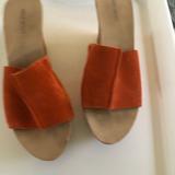 Nine West Shoes | Sandals, Platform, Orange Suede, Comfy | Color: Cream/Orange | Size: 8
