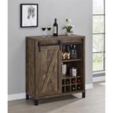 Gracie Oaks Anmol Bar Cabinet Wood/Metal in Brown, Size 41.75 H x 15.5 D in | Wayfair 5956854BE2D747F18B5A44493A2BA05C