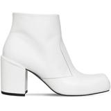 70mm Leather Ankle Boots - White - AALTO Boots