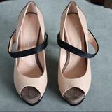 Jessica Simpson Shoes | Jessica Simpson Platform Peep Toe Pumps | Color: Gray/Pink | Size: 5.5