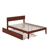 Aahil Platform Bed w/ Trundle by Three Posts™ Baby & Kids Metal in Brown, Size 32.0 H x 55.5 W x 76.0 D in | Wayfair