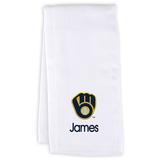 Infant White Milwaukee Brewers Personalized Burp Cloth