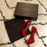 Gucci Shoes | Gucci Red Vernice Crystal Tabasco Platform | Color: Red | Size: 7
