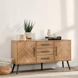 Union Rustic Kayoko Buffet Table Wood in Brown/Gray, Size 34.0 H x 65.0 W x 18.0 D in | Wayfair E919226E9146418FA96AAD4875404EC8