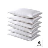 Fresh Ideas Satin Hair Keeper 6-Pack Pillow Protector Set by Levinsohn Textiles in White (Size STANDARD)