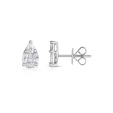 Diamaison 3/4 Ct. T.w. Princess Pear And Marquise Diamond Stud Earrings In 14K White Gold