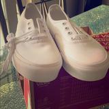Vans Shoes | Brand New Authentic True White Platform Vans | Color: White | Size: 7.5