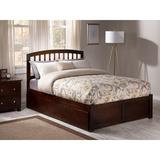 Bharmal Full Solid Wood Panel Bed w/ Trundle by Harriet Bee Wood in Brown, Size 45.625 H x 56.375 W x 78.125 D in | Wayfair