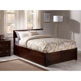 Daurice Full Solid Wood Platform Bed w/ Trundle by Harriet Bee Wood in Brown, Size 37.25 H x 57.75 W x 76.75 D in | Wayfair